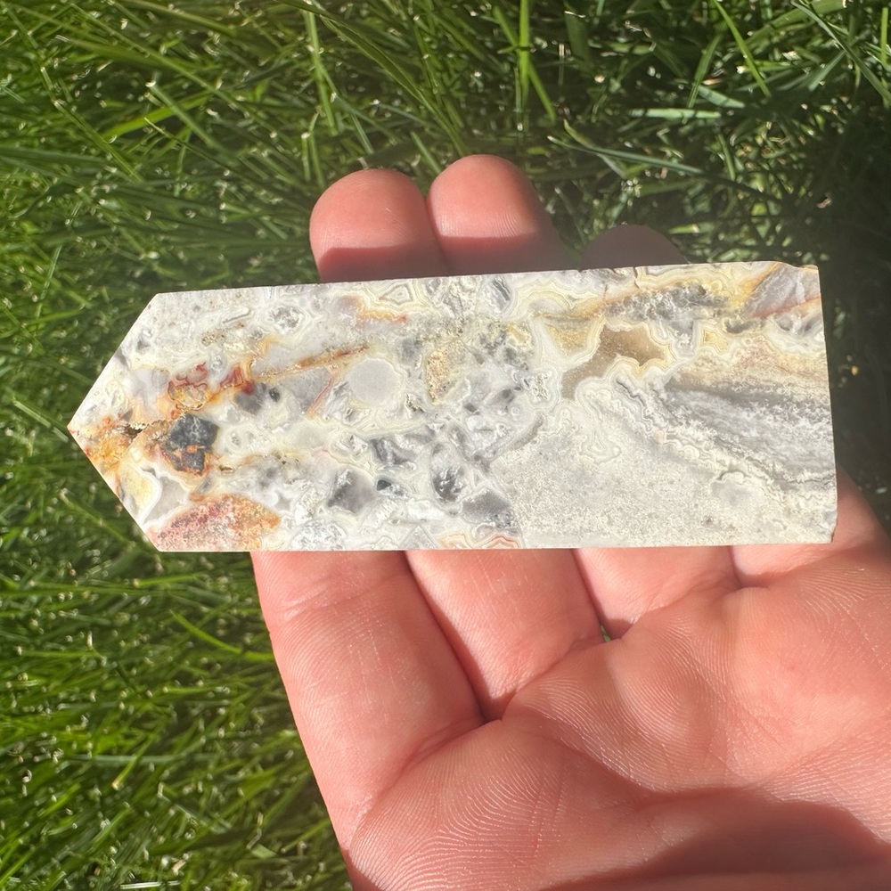 Natural Crazy Mexican Agate Stone Crystal Point